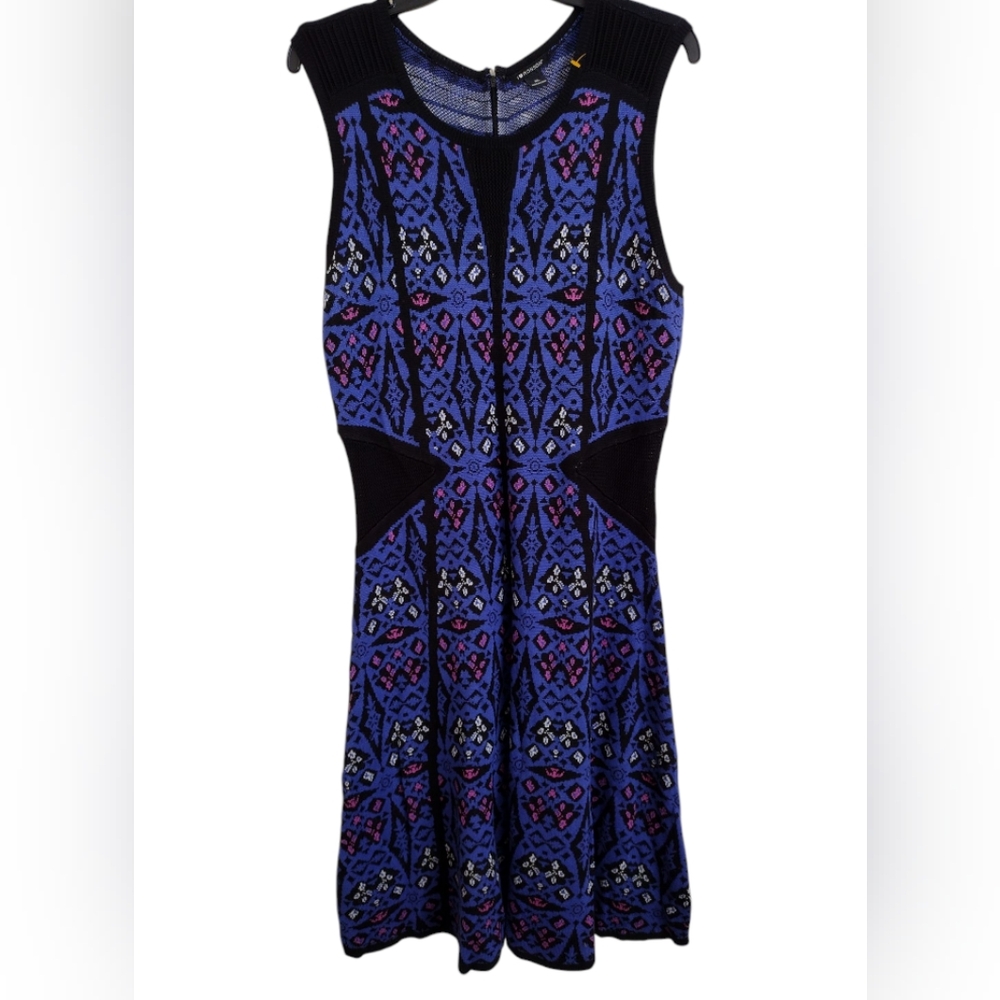I Heart Ronson Blue Multicolor Aztec Print Knit Dress Size XL